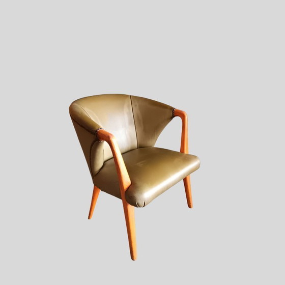 Image 1 of Exceptional set of 4 vintage armchairs from the 1950s - former clubhouse of the National Bank of Belgium, Antwerp