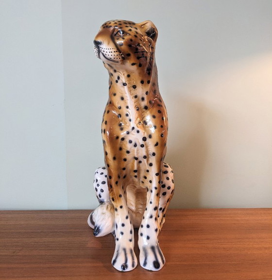 Image 1 of Vintage ceramic leopard   Italy, 1960s. 