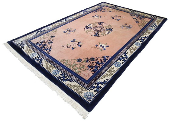 Image 1 of Tapis ancien chinois de style pékinois, noué à la main, 307 x 212 cm, en excellent état.