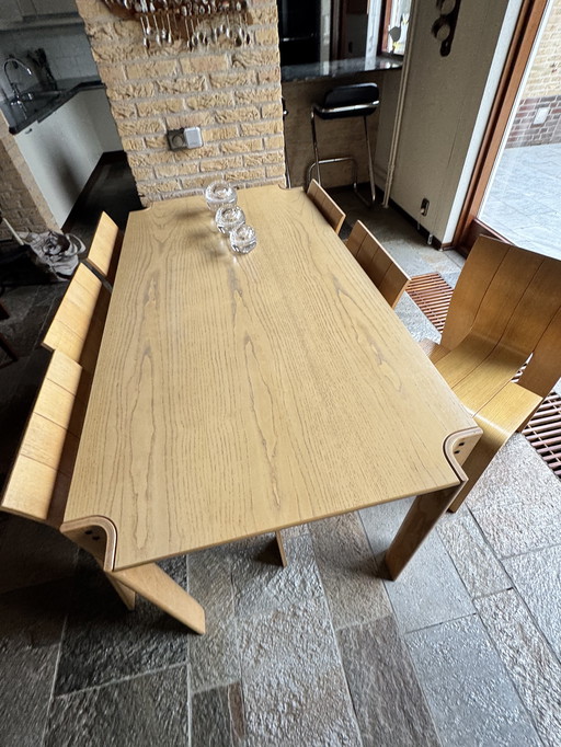 6 sedie Gijs Bekker Strip + tavolo da pranzo Strip