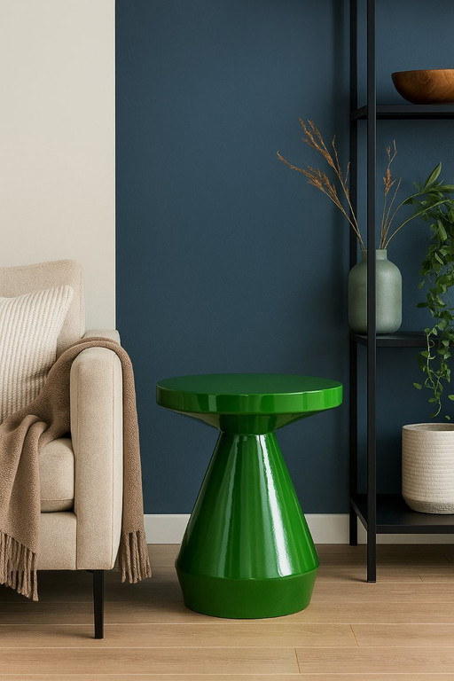 Mesa auxiliar estilo Japandi verde - Óxido de magnesio