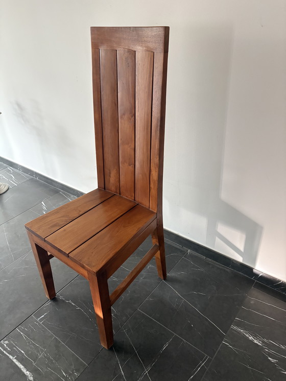 Image 1 of Tavolo da pranzo e sedia in legno massello di teak - ottima qualità