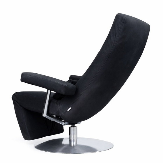 Image 1 of Swivel Relax Armchair — Chromed Rotating Base — Contemporary Lounge Comfort OVERVIEW 