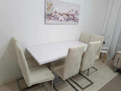White dining table