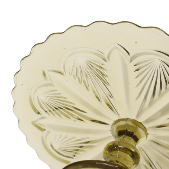 Fuente para pasteles Art Déco, fuente para repostería, vidrio prensado, 27 cm. – Accesorios de mesa, Glass (photo 7 of 11)