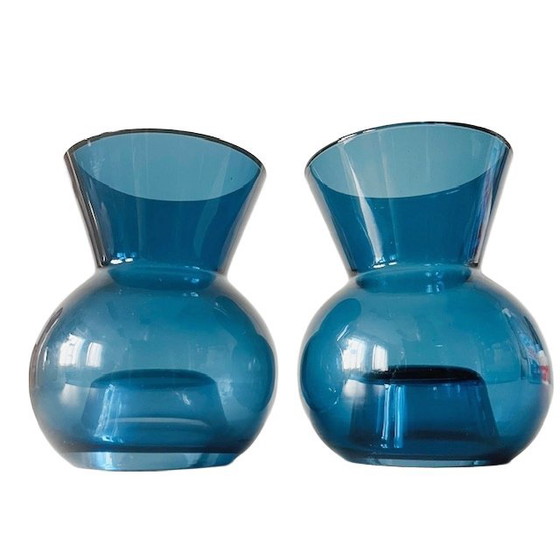 Image 1 of Set vintage di Anne Nilsson Ikea, vasi Diabola Stockholm, portacandele in vetro blu, anni '90