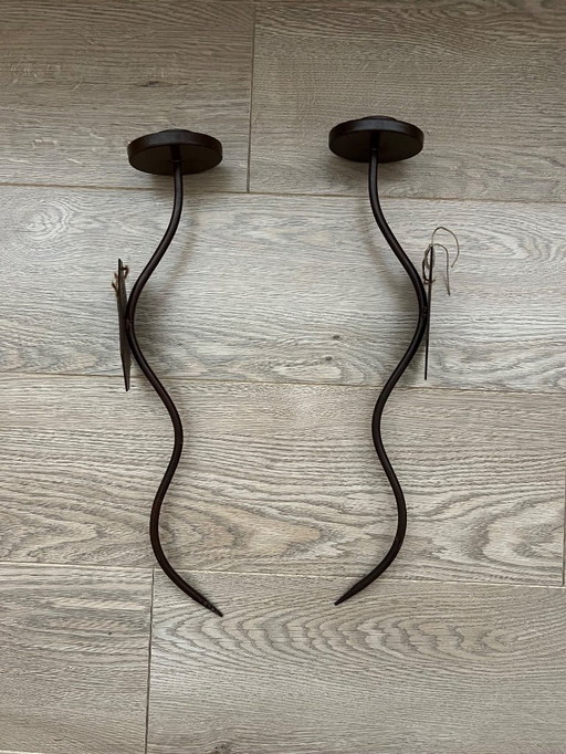 Candeliere da parete Wavy Brown