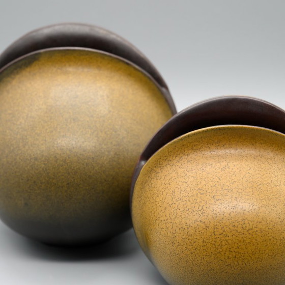 Image 1 of Rosenthal Uta Feyl Venus keramische vaas duo 14cm + 12cm & Karl Scheid bord jaren 80