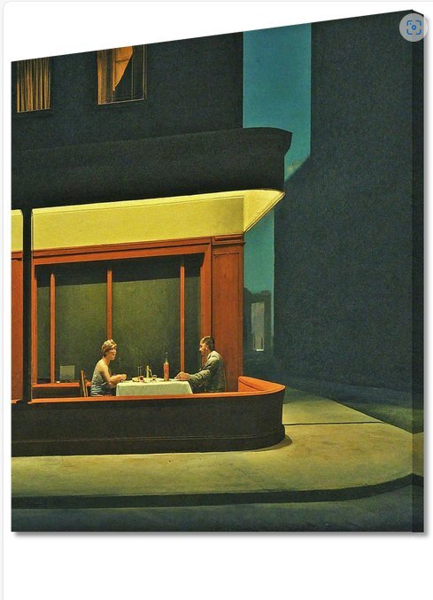 Edward Hopper --Late Night Dinner