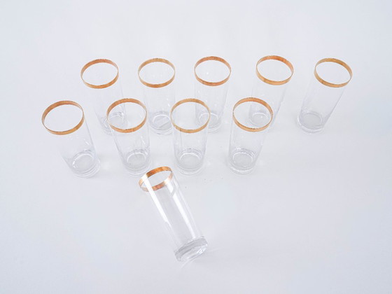 Image 1 of Set di bicchieri di cristallo, design italiano, anni '70, made in Italy