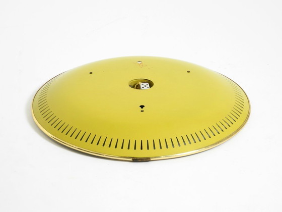 Image 1 of Rare miroir rond illuminé en métal Hillebrand, datant du milieu du XXe siècle (1966).