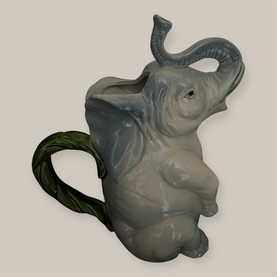 Image 1 of Antique Majolica elephant carafe izgst