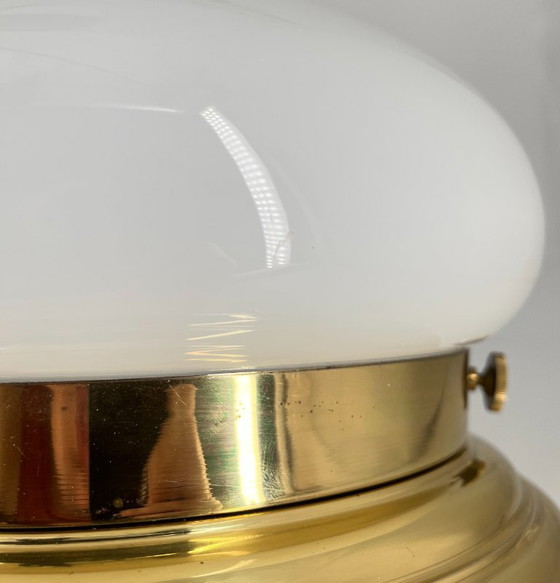 Vintage Art Deco/Bauhaus ceiling lamp – opal glass – 2x E27 – Mid Century – Ceiling lights, Metal (photo 13 of 13)
