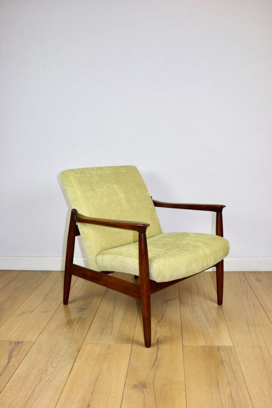 Image 1 of Sillón GFM-64, diseño de Edmund Homa de los años 70, color amarillo limón lima
