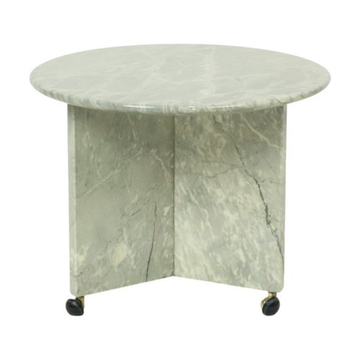 Marble Side Table on Wheels 1970s