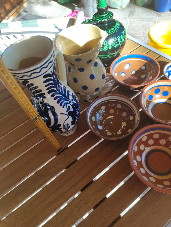 Image 1 of Set vazen/kommen Rustiek Duits Landhaus DDR Retro