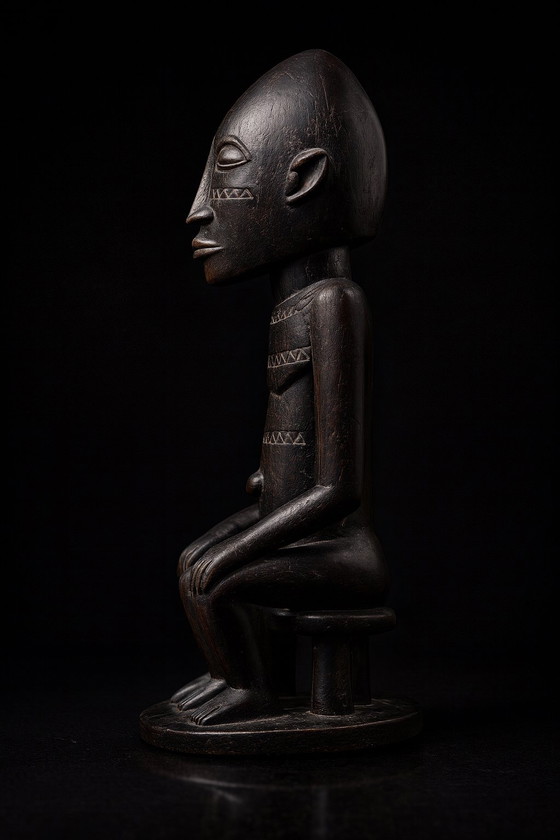 Image 1 of Sculpture de couple Baoulé - Côte d'Ivoire - Bois dur - XXe siècle
