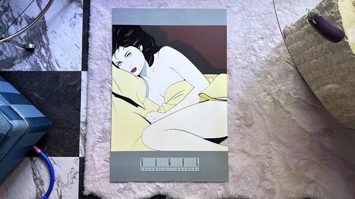 Patrick Nagel 80s poster art print lithograph Yellow Blanket