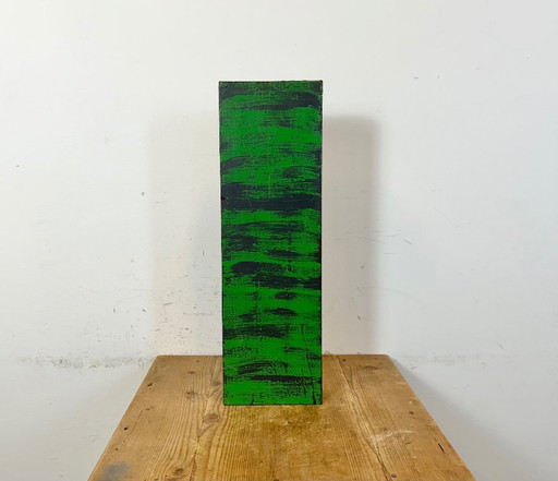 Lettre I en fer vert de façade, grande taille, style vintage, années 1970