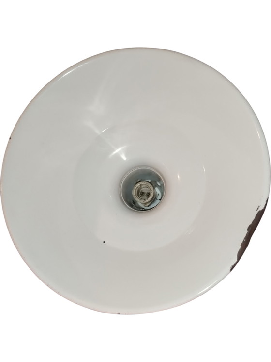 Image 1 of 50er jaren geëmailleerde industriële hanglamp