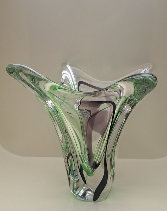 Image 1 of Superbe vase en cristal vintage - Max Verboeket - Kristalunie Maastricht
