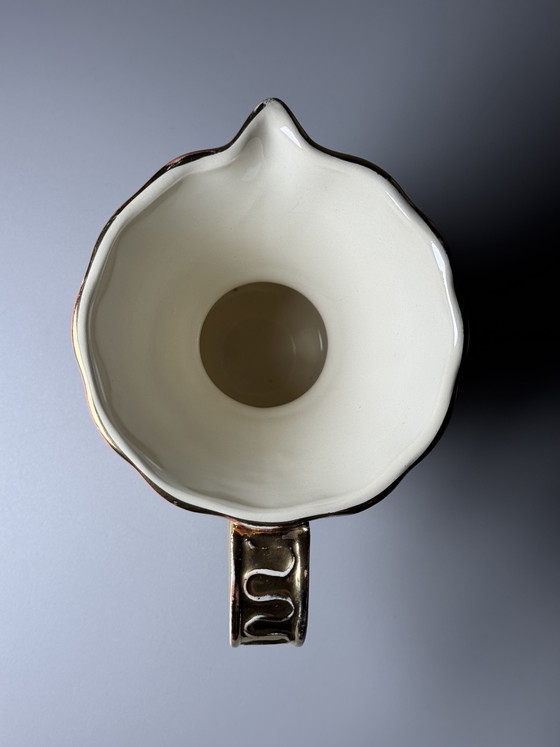 Image 1 of Boch Frères La Louvière Art Deco Faience Pitcher, Belgian Ceramic, 1930s