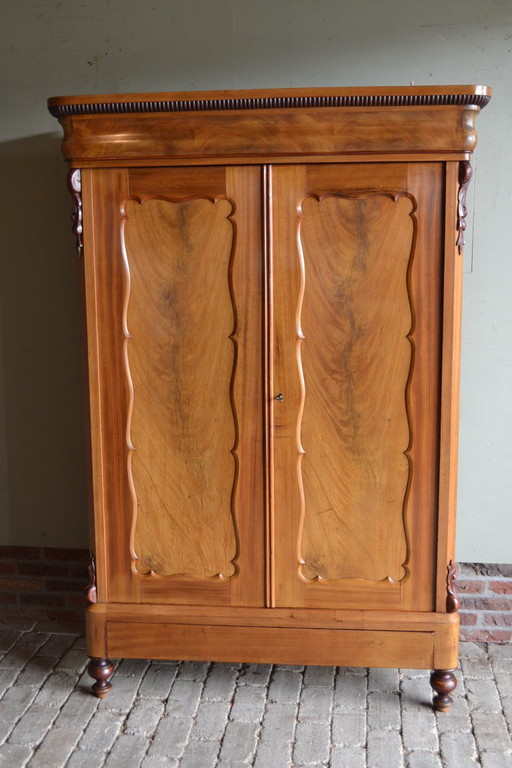 Antique Mahogany Wooden Biedermeier Maid's Cupboard