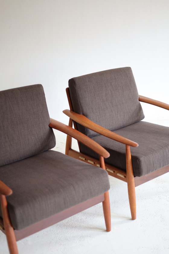 Set di 2 poltrone danesi, stile vintage anni '50/'60. – Wood, Textile (photo 4 of 7)