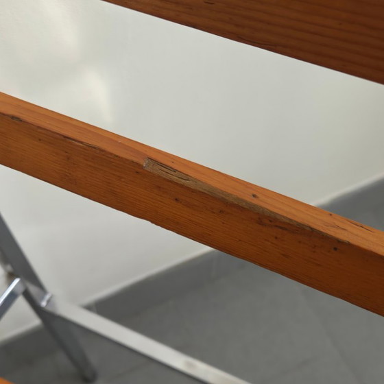 Image 1 of SUITE DE 4 CHAISES VINTAGE 1960 PIN & METAL CHROME 60S DLG CHARLOTTE PERRIAND