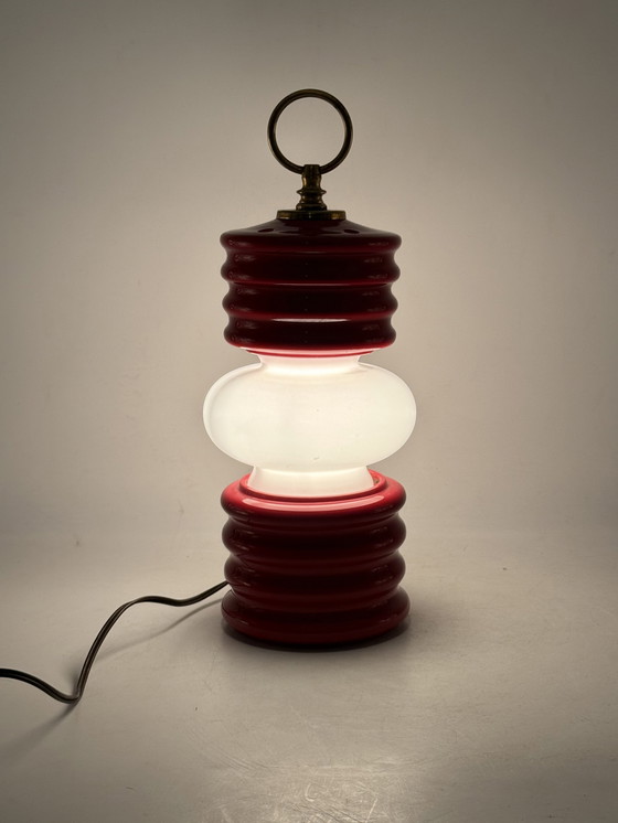 Image 1 of Space Age Ceramic Lantern-Shaped Table Lamp, Ceramiche Fiorentine Italy, 1970s