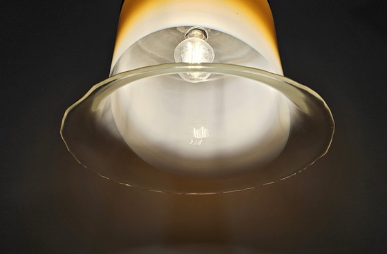 Image 1 of Lampada a sospensione in vetro marrone e vetro trasparente di Peill & Putzler