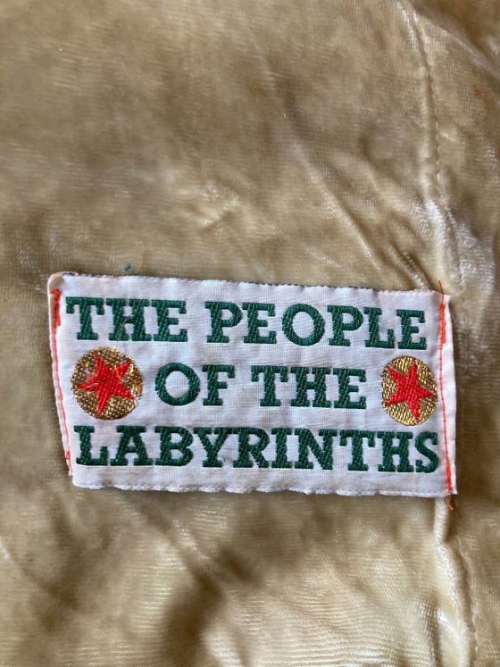 The People of the Labyrinths pillow with print, Textile, Beige (photo 4 of 6)