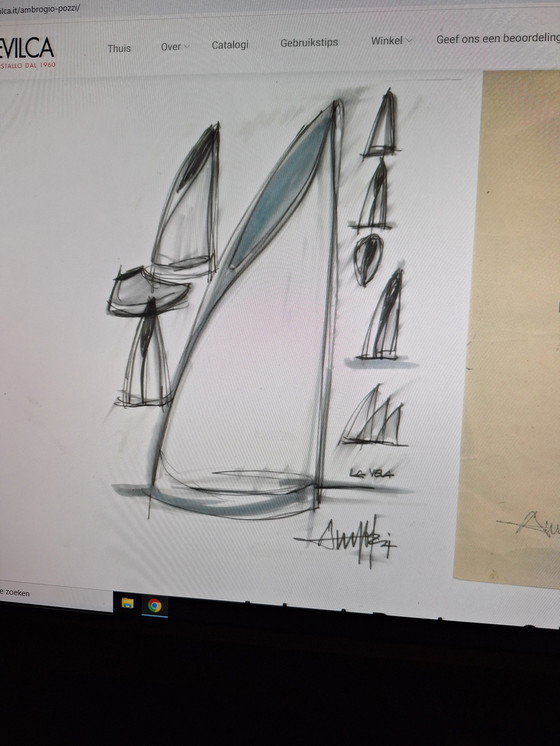 Image 1 of Collevilca Italy crystal vase type "La Vela". Design Ambrogio Pozzi 1990.