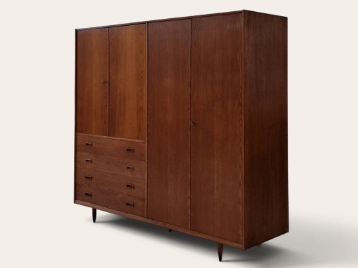 Garde-robe du milieu du siècle – kledingkasten, Wood