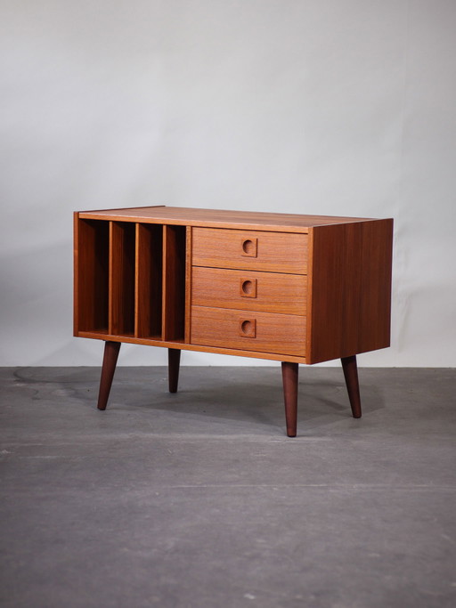 Boîtier de disques microsillon teck danois vintage