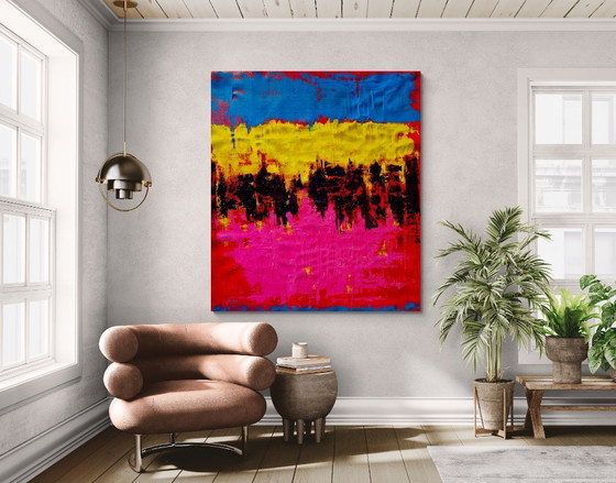 Image 1 of Jovan Srijemac (1962) - Paesaggio astratto rosa