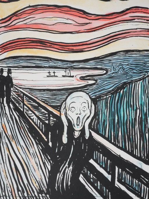 Edvard Munch: Der Schrei, signierte Lithografie – lithos zeefdrukken, Paper (photo 2 of 10)