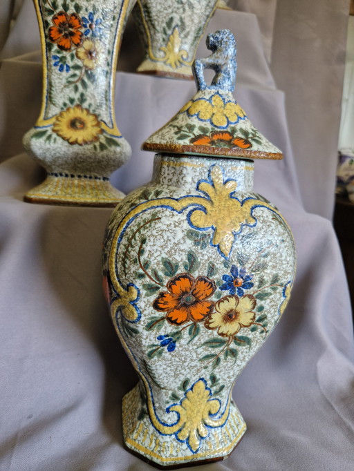 Old Delft pots and vases set