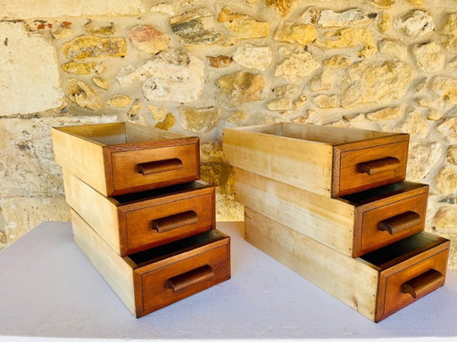 Mid-Century Modern Oak Drawers, 1940s, Set of 2