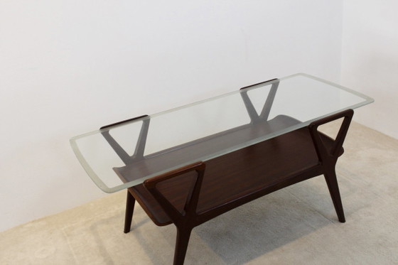 Scandinavische Teak Salontafel met Glazen blad, Koffietafelboeken, Scandinavian (foto 5 van 10)