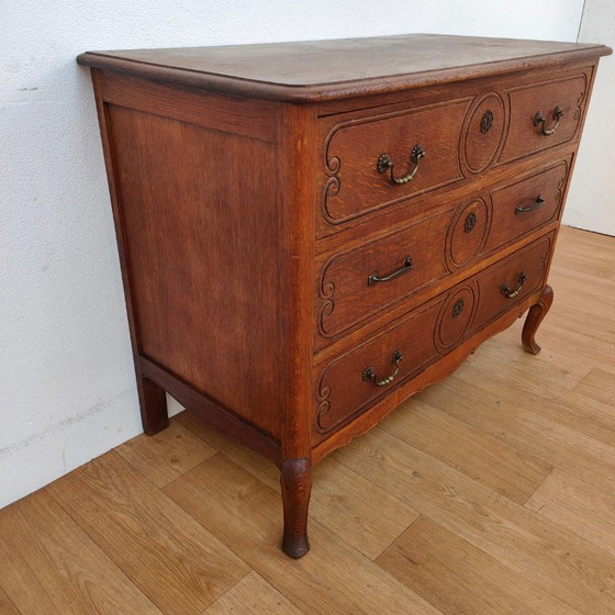 Wooden Chest of Drawers, Bathroom Cabinet with Three Drawers, Metal, Brown, Vintage (photo 6 of 12)