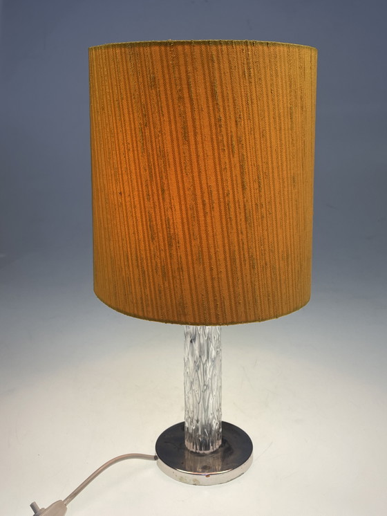 Image 1 of Kaiser Leuchten Table Lamp, Ice Glass Base, 1970'S