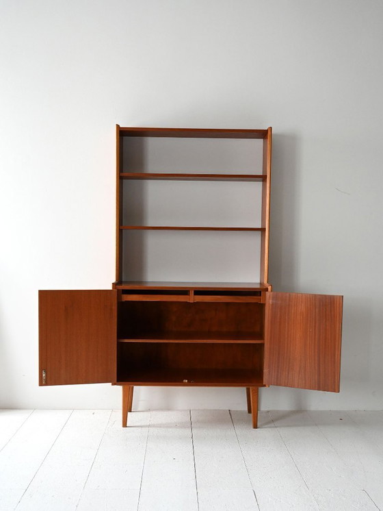 Image 1 of Vintage Scandinavian bookcase with cabinet and shelves