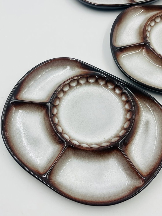 Image 1 of Set of 5 Steuler divided plates attributed to Cari Zalloni
