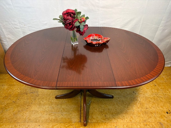 Image 1 of Mid-Century Retro Vintage Teak Round Extending Dining Table by Nathan Furniture 1960s  Pedestal Base • Scandinavian Design Influ