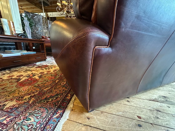 Image 1 of Art-Deco-Sofa mit Nackenstütze von Mol & Geurts aus Leder