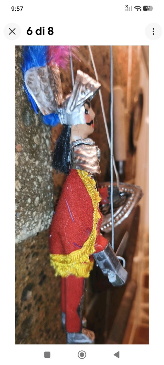 Orlando Pupo Marionetta Siciliana Vintage Cm 28 – Oggetti decorativi, Metal, Textile (photo 7 of 8)