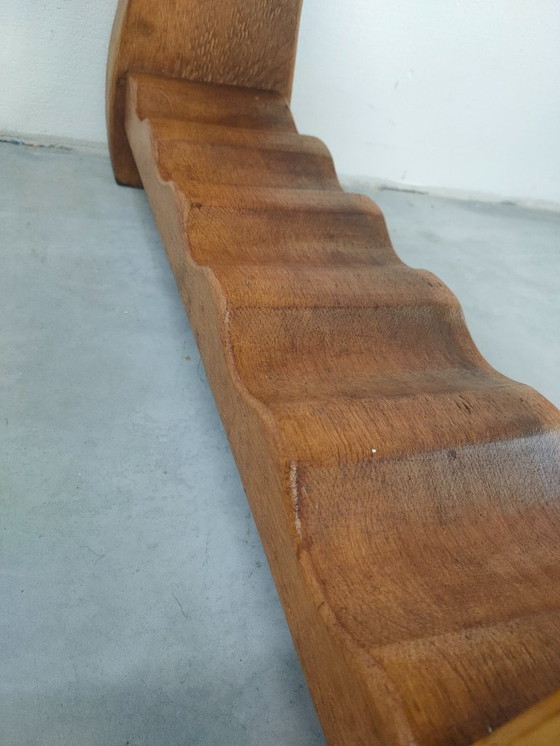 Image 1 of Vintage Brutalist/Scandinavische (style) eiken wijnrek /designobject