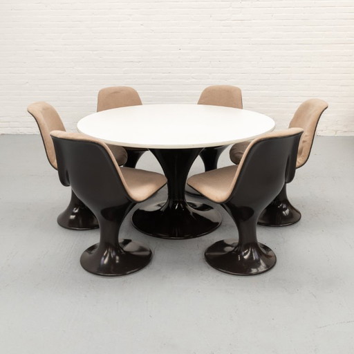Herman Miller Orbit Eetkamerset 60's – Wood, Plastic