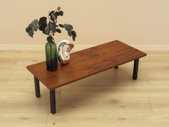 Danish Teak Veneer Coffee Table on Metal Legs, 1960s – Wood (photo 5 of 9)